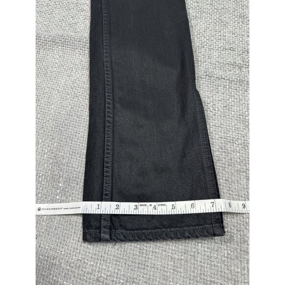 Grlfrnd Jeans Womens 24 28x31 Black Hailey Coated Low Rise Slim Boot Slit - Picture 4 of 13